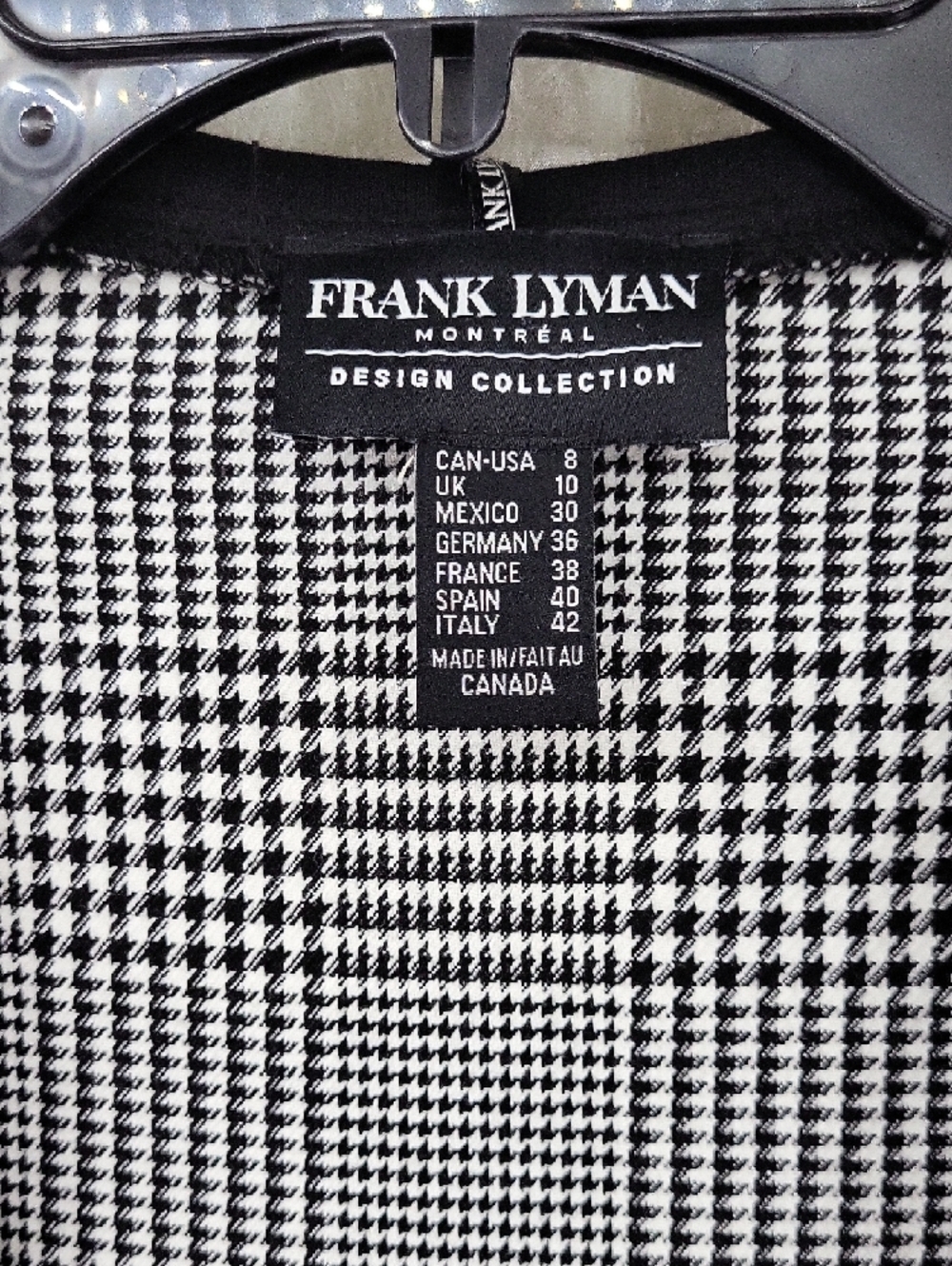 Frank Lyman Design Houndstooth Longline Blazer with Star Patches Sz 8 - Picture 4 of 15